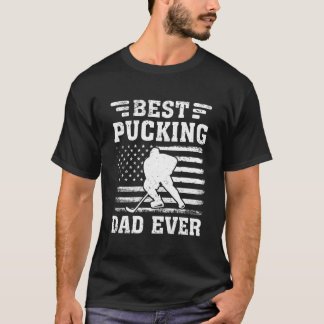 T-shirt Drapeau Américain Meilleur Papa de Hockey
