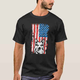 T-shirt Drapeau américain Mens Corgi Chien 4 juillet