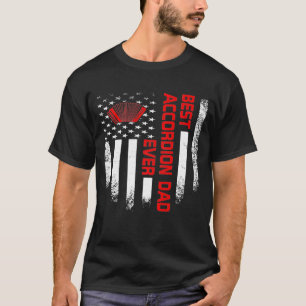 T-shirt Drapeau américain Mens Vintage Meilleur Accordéon 
