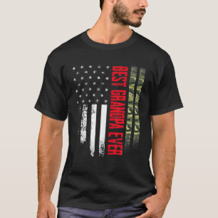 T-shirt Drapeau américain Mens Vintage Meilleur Grand-Père