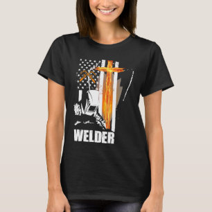 T-shirt Drapeau Américain Mens Welder Usa Patriotic Welder