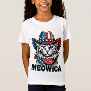 T-Shirt Drapeau américain Meowica Drôle drôle 4 juillet pa