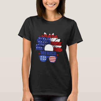 T-shirt Drapeau Américain Merica 4 juillet Fête de l'Indép