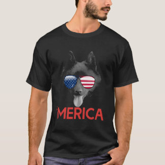 T-shirt Drapeau américain Merica Schipperke 4 juillet