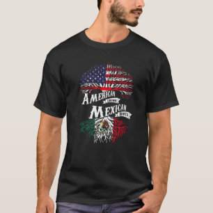 T-shirt Drapeau américain mexicain des racines mexicaines