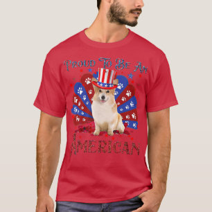 T-shirt Drapeau américain mignon Corgi 4 juillet45