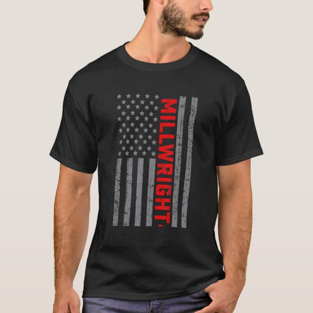 T-shirt Drapeau américain Milwright Drapeau américain Vint (Devant)