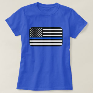 T-shirt Drapeau américain mince de Blue Line