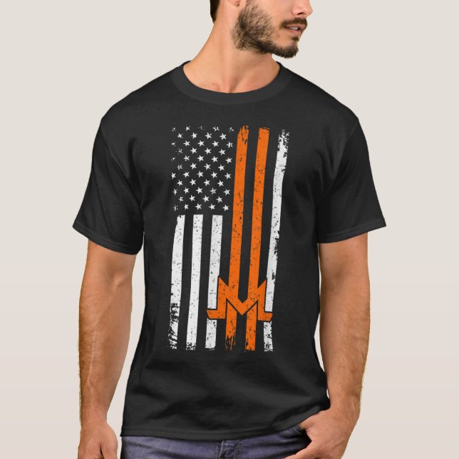 T-shirt Drapeau américain Monero USA Coin Blockchain Crypt (Devant)