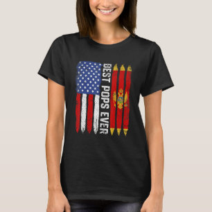 T-shirt Drapeau américain Monténégro Drapeau meilleur pops
