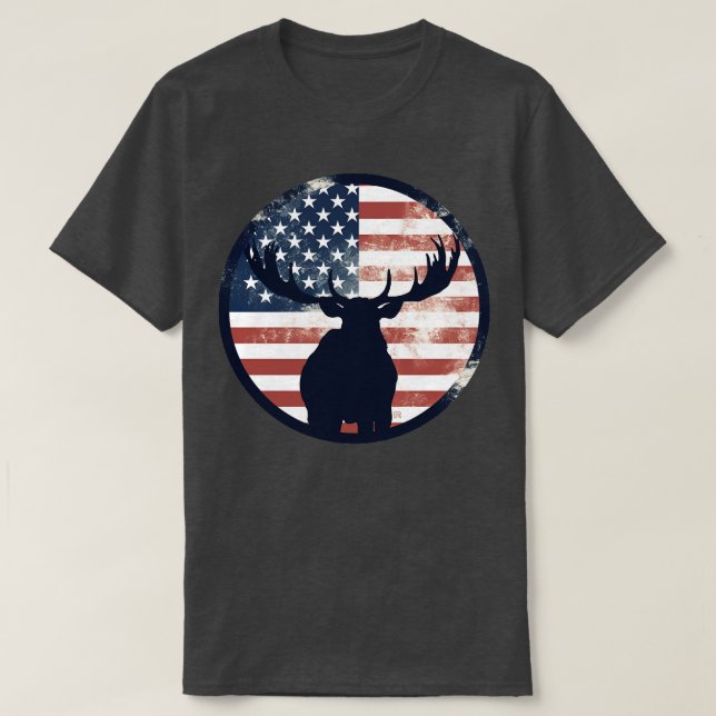T-shirt Drapeau américain Moose 1 (Design devant)