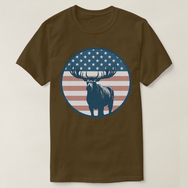 T-shirt Drapeau américain Moose 2 (Design devant)