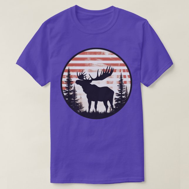 T-shirt Drapeau américain Moose 3 (Design devant)