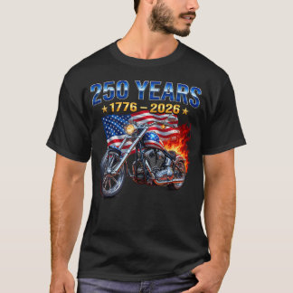 T-shirt Drapeau américain motard moto 250 ans américain