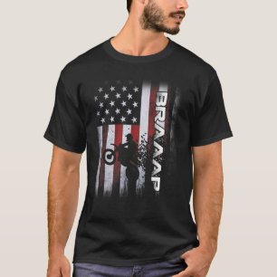 T-shirt Drapeau américain moto cross moto moto Braap Moto