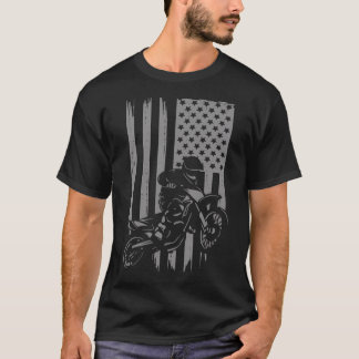 T-shirt Drapeau américain Motocross - Motocross Dirt Bike
