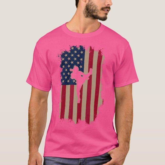 T-shirt Drapeau américain Muay Thai (Devant)