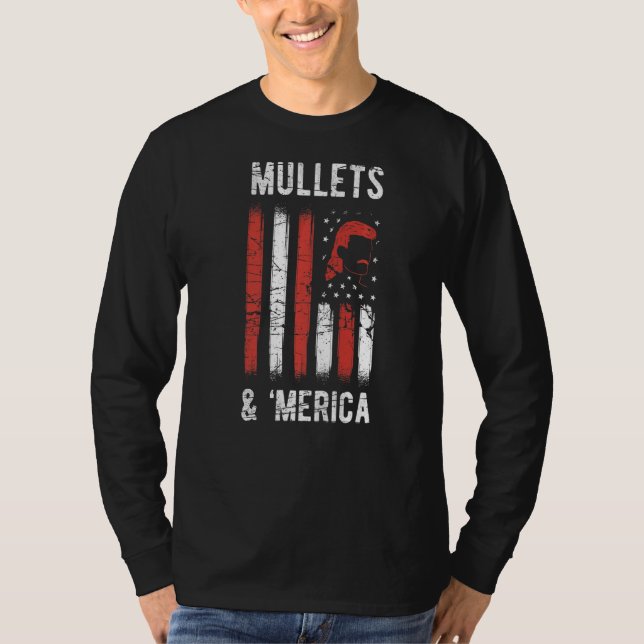 T-shirt Drapeau américain Mullets & 'merica (Devant)