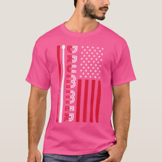 T-shirt Drapeau américain musicien tambour cadeau tambour