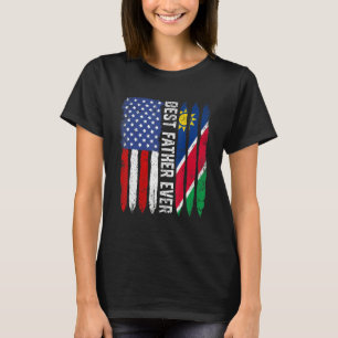 T-shirt Drapeau américain Namibie Drapeau meilleur père ja