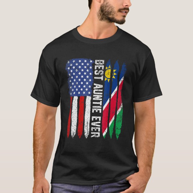 T-shirt Drapeau américain Namibie Drapeau meilleure fille  (Devant)
