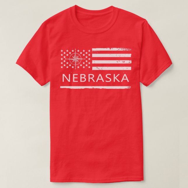 T-shirt Drapeau américain Nebraska Nebraska État Love (Design devant)