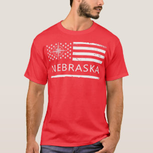 T-shirt Drapeau américain Nebraska Nebraska État Love