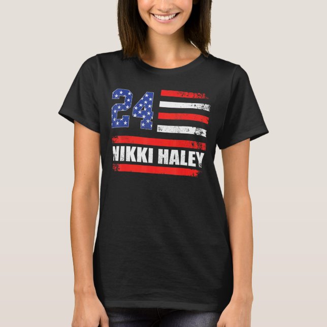 T-shirt Drapeau américain Nikki Haley 2024 Drapeau américa (Devant)