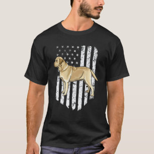 T-shirt Drapeau américain noir blanc Labrador Retriever 4