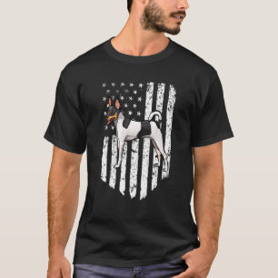 T-shirt Drapeau Américain Noir Blanc Toy Fox Terrier 4 Jui