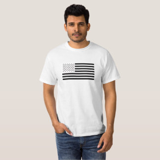 T-shirt Drapeau américain noir et blanc