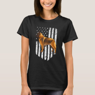 T-shirt Drapeau américain noir et blanc Belgian Tervuren 4