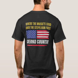 T-shirt Drapeau américain (noir) / La musique est forte et
