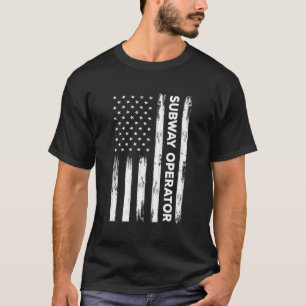 T-shirt Drapeau américain Opérateur de métro Train Driver