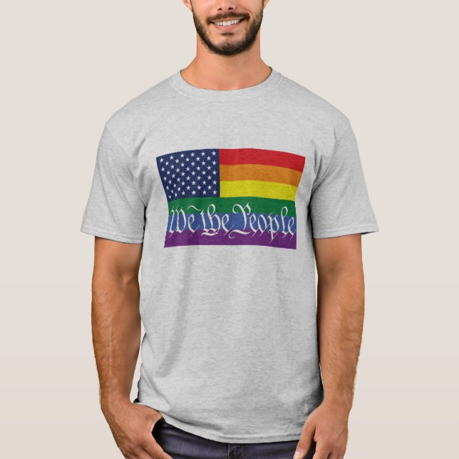 T-shirt Drapeau américain orienté de fierté (Devant)