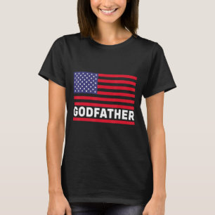 T-shirt Drapeau Américain Parrain Pour Papa Grand-Père En