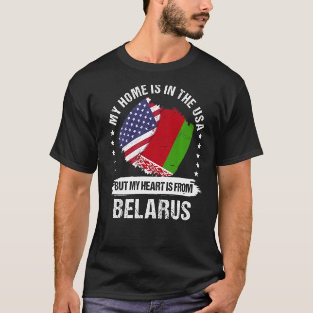 T-shirt Drapeau américain Patriot Biélorussie Bélarussien (Devant)