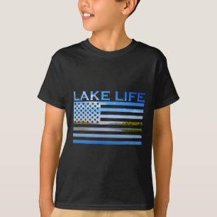T-shirt Drapeau Américain Patriot Pêche Au Lac Ceci Est