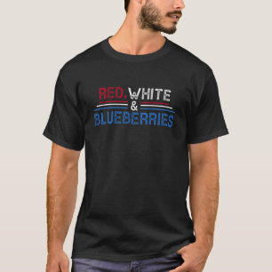 T-shirt Drapeau américain patriote rouge, blanc et myrtill
