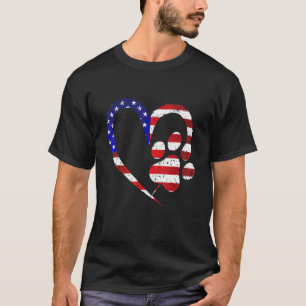 T-shirt Drapeau américain Patriotic 4 juillet Chien Emprei