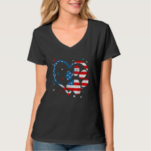 T-shirt Drapeau américain Patriotic Chien & Chat Empreinte