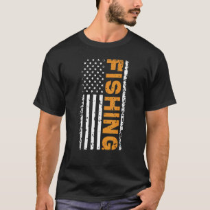 T-shirt Drapeau américain Patriotic Fishing & Fishman