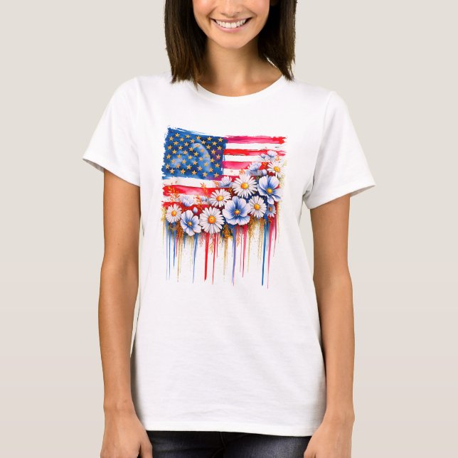 T-shirt Drapeau américain patriotique (Devant)