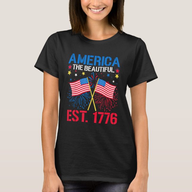 T-shirt Drapeau américain Patriotique 4 juillet Amérique 1 (Devant)