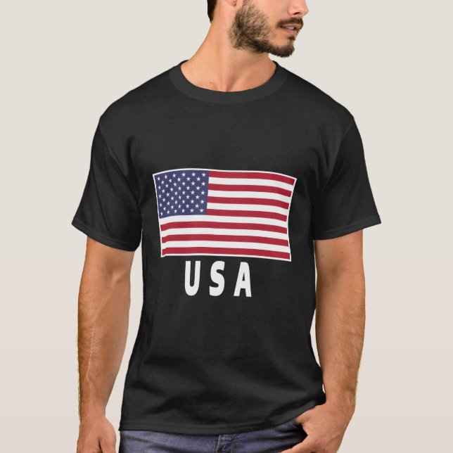 T-shirt Drapeau américain Patriotique 4 juillet Amérique J (Devant)