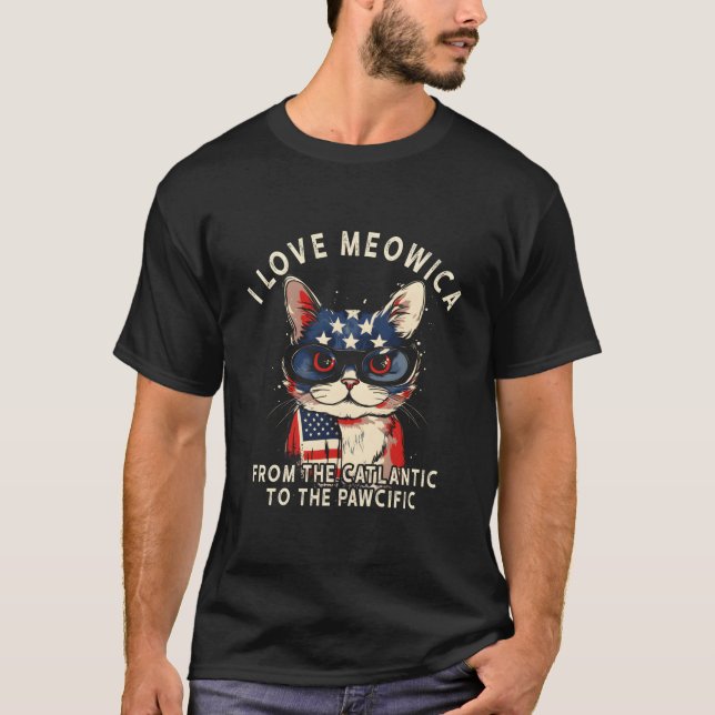 T-shirt Drapeau américain patriotique 4 juillet J'aime la  (Devant)