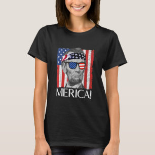 T-shirt Drapeau américain patriotique Abraham Lincoln 'Mer