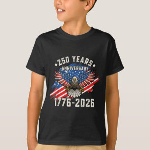 T-shirt Drapeau américain patriotique aigle 250 ans 250 an