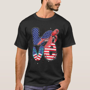T-shirt Drapeau Américain Patriotique Aimer Tortue De Mer