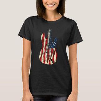 T-shirt Drapeau américain patriotique américain Guitare 4